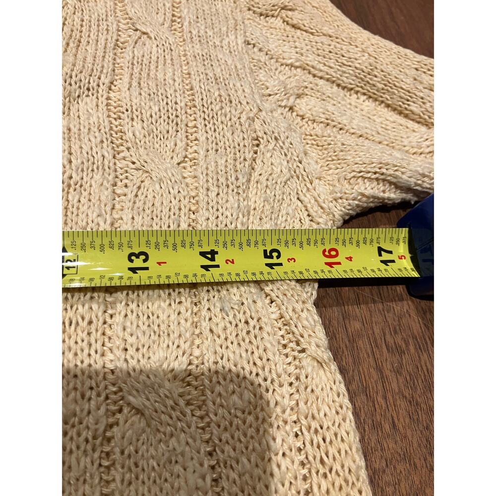 VINTAGE Cardigan Linen Blend Women's Small Medium Beige CRICKET Hong Kong Preppy - Picture 8 of 8
